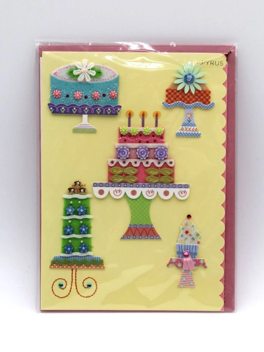 Beautiful Unique Special Cake Theme Birthday Greeting Card & Envelope Papyrus